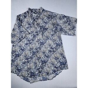 Volare VTG  Men Large 100% Silk Short Sleeve Button Down Shirt  Abstract Print